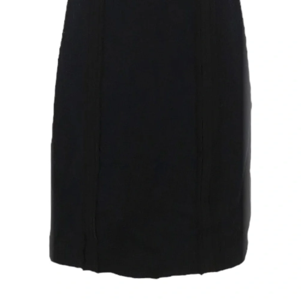 Michael Kors Black Fringe Trim Wool Blend Sheath Dress Sleeveless 2